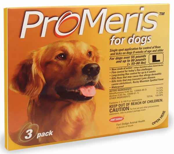 ProMeris for Dogs - 55 - 88 lbs - 3 tubes - $34.40 | Flea & Tick | ProMeris | Frontline vs